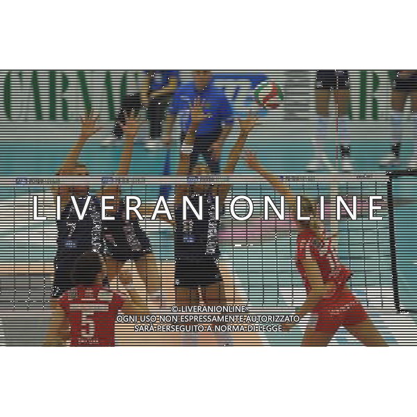 Campionato Pallavolo Serie A1 Femminile - 11° giornata Castellanza (VA) - 29/12/2011 MC Carnaghi Villa Cortese - Yamamay Busto Arsizio nella foto: Havelkova contro il muro di Cruz foto Roberto Garavaglia - ag. Aldo Liverani sas