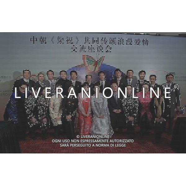 (120103) -- BEIJING, Jan. 3, 2012 () -- Artists from China and the Democratic People\'s Republic of Korea (DPRK) pose for a group photo when attending a seminar on opera adaptations of \'the Butterfly Lovers\', a traditional Chinese love tragedy, in Beijing, capital of China, Jan. 2, 2012. The two country\'s opera performers, who are from Xiaobaihua Yueju Opera Troupe of east China\'s Zhejiang Province and the Phibada Opera Troupe of the DPRK, both have presented their opera adaptations of \'the Butterfly Lovers\' in China in the past several months. Different styles of singing and dancing were shown to tell the Chinese story about a pair of lovers who turn into butterflies after their love is not blessed by the world. (/Fan Rujun) (ry) ©photoshot/AG ALDO LIVERANI SAS - ITALY ONLY -