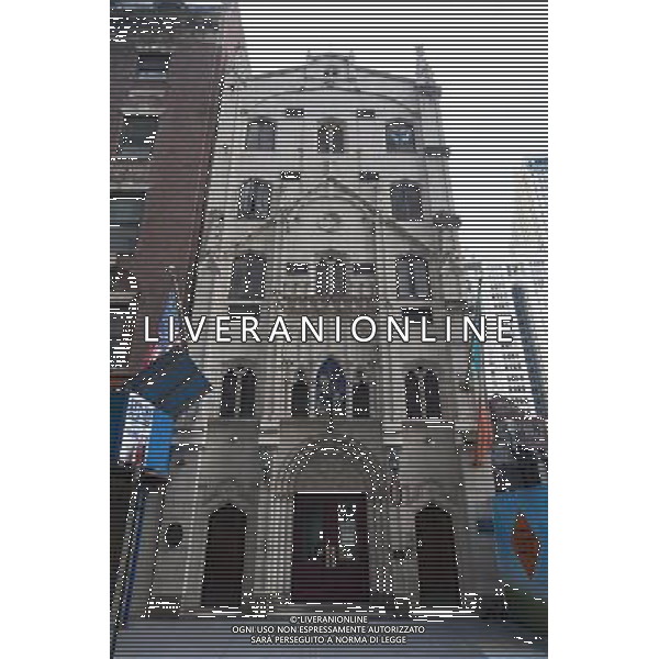 The former St. George\'s Syrian Catholic Church on Washington Street in Lower Manhattan is seen on Monday, January 2, 2011. The church and the adjacent building, the former Downtown Community House, a settlement house, are all that remains of the Little Syria neighborhood in downtown. The construction of the World Trade Center and the entrance and exit ramps to the Brooklyn Battery Tunnel razed many of the buildings of the community. (å Richard B. Levine) ©PHOTOSHOT/AG ALDO LIVERANI SAS - ITALY ONLY - *** Local Caption *** .