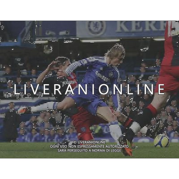 Chelsea\'s Fernando Torres is fouled by Portsmouth\'s Jason Pearce Football - FA Challenge Cup Third Round - Chelsea v Portsmouth - Sun 08 Jan 2012 - Stamford Bridge - London © CameraSport - 43 Linden Ave. Countesthorpe. Leicester. England. LE8 5PG - Tel: +44 (0) 116 277 4147 - admin@camerasport.com - www.camerasport.com