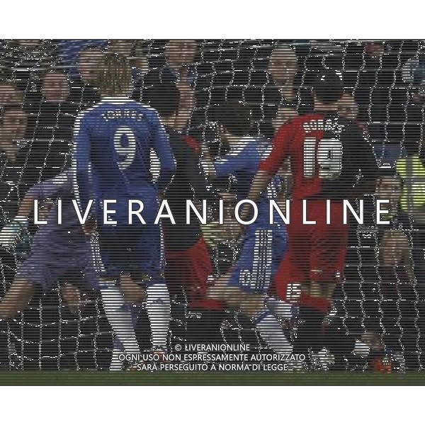 Chelsea\'s Juan Mata scores the opening goal Football - FA Challenge Cup Third Round - Chelsea v Portsmouth - Sun 08 Jan 2012 - Stamford Bridge - London © CameraSport - 43 Linden Ave. Countesthorpe. Leicester. England. LE8 5PG - Tel: +44 (0) 116 277 4147 - admin@camerasport.com - www.camerasport.com