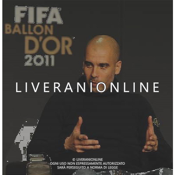 FIFA Ballon d\'Or 2011 Zurigo (Svizzera) - 09.01.2012 Nella Foto:Pep Guardiola /Ph.Vitez-Ag. Aldo Liverani ZURIGO - CONFERENZA STAMPA \' PALLONE D\'ORO 2011\'