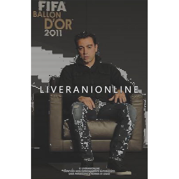 FIFA Ballon d\'Or 2011 Zurigo (Svizzera) - 09.01.2012 Nella Foto:Xavi Hernandez /Ph.Vitez-Ag. Aldo Liverani ZURIGO - CONFERENZA STAMPA \' PALLONE D\'ORO 2011\'