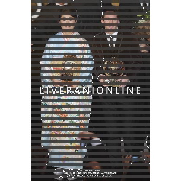 FIFA Ballon dâ€™Or 2011 Zurigo (Svizzera) - 09.01.2012 Nella Foto:lionel messi con il pallone d\'oro e homare sawa /Ph.Vitez-Ag. Aldo Liverani