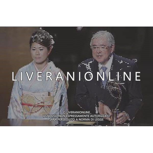 (120110) -- ZURICH, Jan. 10, 2012 () -- Japanese Football Association president Junji Ogur (R) and Japanese player Homare Sawa receive the FIFA Fair Play Award during the FIFA Ballon d\'Or Gala 2011 in Zurich, Switzerland, Jan. 9, 2012. (/Zhou Lei) (jyc) ©PHOTOSHOT/Agenzia Aldo Liverani Sas - ITALY ONLY: ZURIGO - PREMIAZIONE \' PALLONE D\'ORO 2011\'