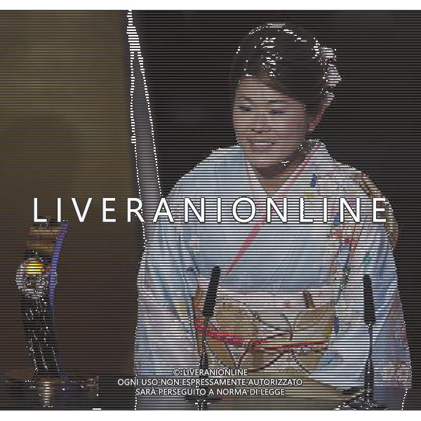 (120110) -- ZURICH, Jan. 10, 2012 () -- Homare Sawa of Japan speaks after receiving the FIFA Women\'s World Player of the Year Award during the FIFA Ballon d\'Or Gala 2011 in Zurich, Switzerland, Jan. 9, 2012. (/Zhou Lei) (jyc) ©PHOTOSHOT/Agenzia Aldo Liverani Sas - ITALY ONLY: ZURIGO - PREMIAZIONE \' PALLONE D\'ORO 2011\'