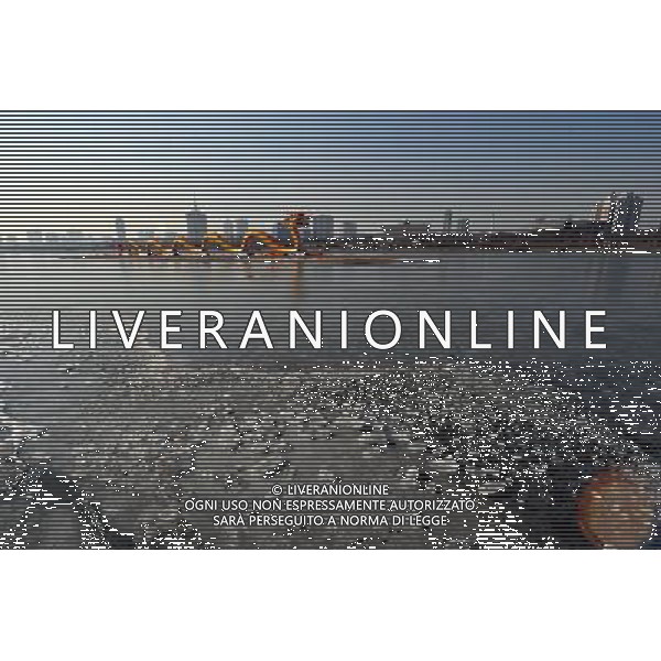 (120110) TAIYUAN, Jan. 10, 2012 () A dragon shaped decoration is seen in Fenhe River of Taiyuan, capital of north China\'s Shanxi Province, Jan. 10, 2012. People re decorated the dragon sculpture to welcome the traditional Chinese lunar new year, which falls on Jan. 23. (/Zhan Yan) (dlq) ©photoshot/AG ALDO LIVERANI SAS - ITALY ONLY -