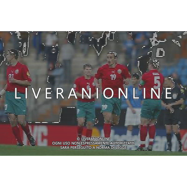 BOCHUM 27/05/2004 CAMPIONATO EUROPEO UNDER 21 NELLA FOTO ESULTANZA BIELORUSSIA AGENZIA ALDO LIVERANI 