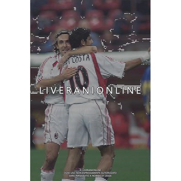 MILANO, 27-09-01 DFP/MARCO LUSSOSO MILAN-BATE BORISOV (COPPA UEFA) NELLA FOTO: ESULTANZA MILAN AG ALDO LIVERANI S A S