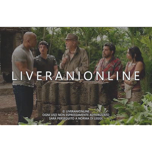 (L-r) DWAYNE JOHNSON as Hank, JOSH HUTCHERSON as Sean, MICHAEL CAINE as Alexander, LUIS GUZMçN as Gabato, and VANESSA HUDGENS as Kailani in New Line CinemaÕs family adventure ÒJOURNEY 2: THE MYSTERIOUS ISLAND,Ó a Warner Bros. Pictures release. ©PHOTOSHOT/ALDO LIVERANI SAS - ITALY ONLY -
