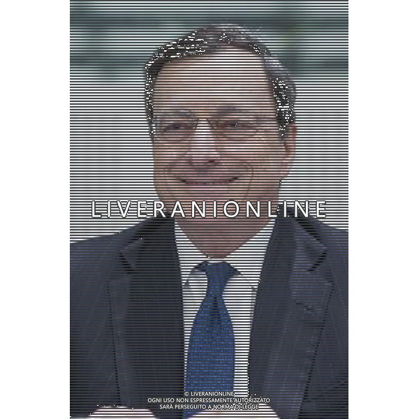European Central Bank President and Chairman of the European Systemic Risk Board Mario Draghi during a meeting of the EU Economic and Monetary Affairs Committee at the European Parliament in Strasbourg, France on 2012-01-16 The committee met Draghi in his capacity as head of the European Systemic Risk Board (ESRB), which monitors the build up of potential economic imbalances. The focus was on competitiveness disparities among the eurozone economies. ©photoshot/AG ALDO LIVERANI SAS - ITALY ONLY Discorso di Mario Draghi Presidente della Banca centrale europea per chiarire la crisi finanziaria Europea