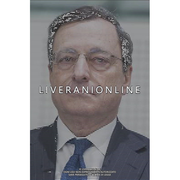 European Central Bank President and Chairman of the European Systemic Risk Board Mario Draghi during a meeting of the EU Economic and Monetary Affairs Committee at the European Parliament in Strasbourg, France on 2012-01-16 The committee met Draghi in his capacity as head of the European Systemic Risk Board (ESRB), which monitors the build up of potential economic imbalances. The focus was on competitiveness disparities among the eurozone economies. ©photoshot/AG ALDO LIVERANI SAS - ITALY ONLY Discorso di Mario Draghi Presidente della Banca centrale europea per chiarire la crisi finanziaria Europea