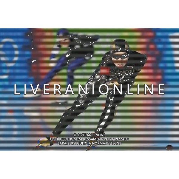 (120118) INNSBRUCK, Jan. 18, 2012 () Ichinohe Seitaro of Japan (front) competes during the men\'s 3000m speed skating event of Innsbruck 2012 Youth Olympic Games in Innsbruck, Austria, Jan. 18, 2012. Ichinohe Seitaro won the silver medalist with 4 minutes and 10.00 seconds. (/Bai Xuefei) ©photoshot/Agenzia Aldo Liverani Sas - ITALY ONLY - Giochi Olimpici della Gioventu\' a Innsbruck, Austria, 18 Gennaio 2012.