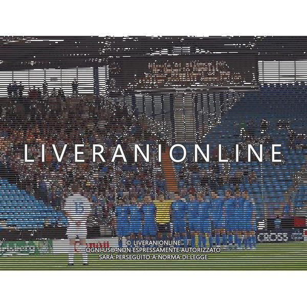 CAMPIONATO EUROPEO UNDER 21 29/05/2004 ITALIA-SERBIA NELLA FOTO MINUTO DI RACCOGLIMENTO PER LA SCOMPARSA DEL DOTTOR UMBERTO AGNELLI AGENZIA ALDO LIVERANI