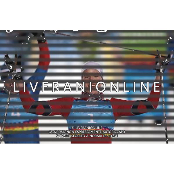 (120120) -- INNSBRUCK, Jan. 20, 2012 () -- Andreas Molden of Norway celebrates after winning the Cross country Skiing men\'s sprint free event at the Innsbruck 2012 Youth Olympic Games in Innsbruck, Austria, Jan 19, 2012. Molden won the gold medal with 1 minutes 44.1 seconds. (/Bai Xuefei)(dlq) ITALY ONLY - Austria: Giochi Olimpici della Gioventu\' a Innsbruck