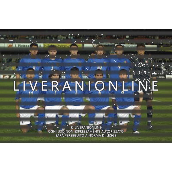 UNDER 21 CALCIO 2003 NELLA FOTO BORRIELLO-PASQUALE-CANNAVARO-DALLA BONA-MORETTI-AMELIA SCULLI-LAVECCHIA-ZACCARDO-PINZI-BRIGHI FOTO ALDO LIVERANI