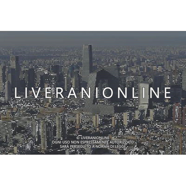 (120122) -- BEIJING, Jan. 22, 2012 () -- Aerial photo taken on Jan. 22, 2012, a day before the Chinese Lunar New Year, shows skyscrapers in Guomao, an area within the central business district of Beijing, capital of China. (/Yang Guang) (lmm) ©photoshot/Agenzia Aldo Liverani Sas - ITALY ONLY - Veduta panoramica aerea delle zone circostanti la citta\' di Pechino, capitale della Cina. 22 gennaio 2012