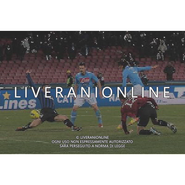 NAPOLI - INTER COPPA ITALIA TIM CUP 25/01/2012 NELLA FOTO: IL SECONDO GOL DI CAVANI ©MOSCA/AGENZIA ALDO LIVERANI SAS