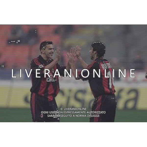 MILANO, 18-10-2001 DFP/MARCO LUSSOSO MILAN-CSKA SOFIA (COPPA UEFA): ESULTANZA MILAN AG ALDO LIVERANI S A S