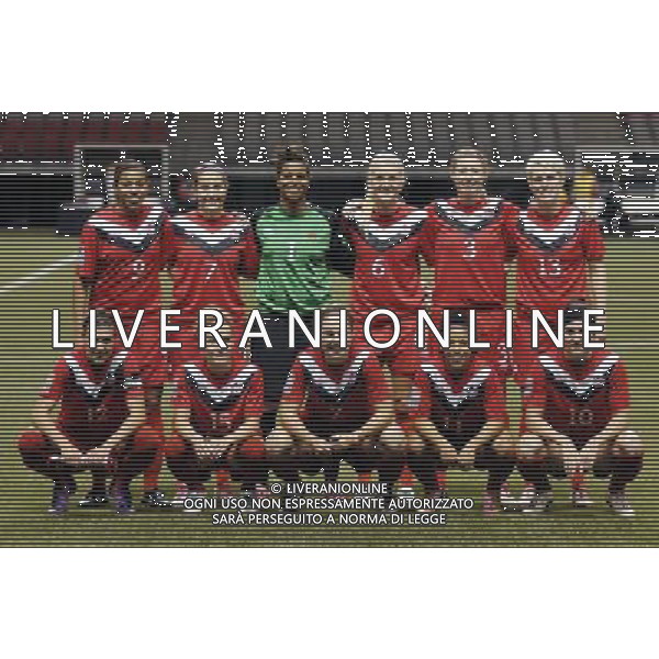 (120125) VANCOUVER, Jan. 25, 2012 () Canada\'s start players pose before their match against Costa Rica at the 2012 CONCACAF Women\'s Olympic Qualifying Soccer Tournament at BC Place in Vancouver, Canada, Jan. 23, 2012. Canada defeated Costa Rica 5 1 and will play Mexico in semi final. (/Sergei Bachlakov) ©PHOTOSHOT/AGENZIA ALDO LIVERANI SAS - ITALY ONLY - Vancouver: CANADA - COSTA RICA Partita di qualificazione del torneo olimpico di calcio femminile 2012 CONCACAF