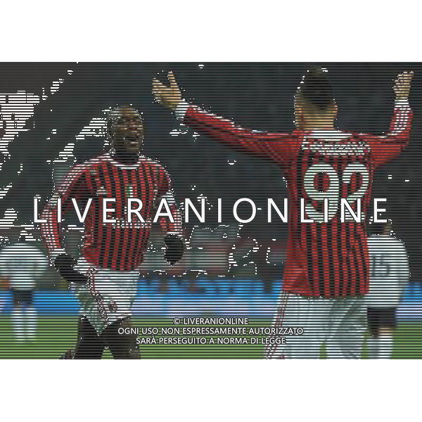 Coppa Italia TIM Cup 2011/2012 Quarti di Finale Milano - 26.01.2012 Milan-Lazio Nella Foto:seedorf esulta con el shaarawy /Ph.Vitez-Ag. Aldo Liverani