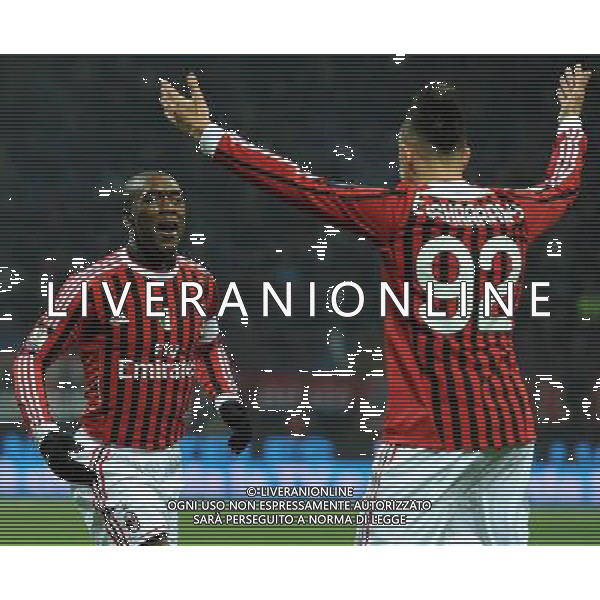 Coppa Italia TIM Cup 2011/2012 Quarti di Finale Milano - 26.01.2012 Milan-Lazio Nella Foto:seedorf esulta con el shaarawy /Ph.Vitez-Ag. Aldo Liverani