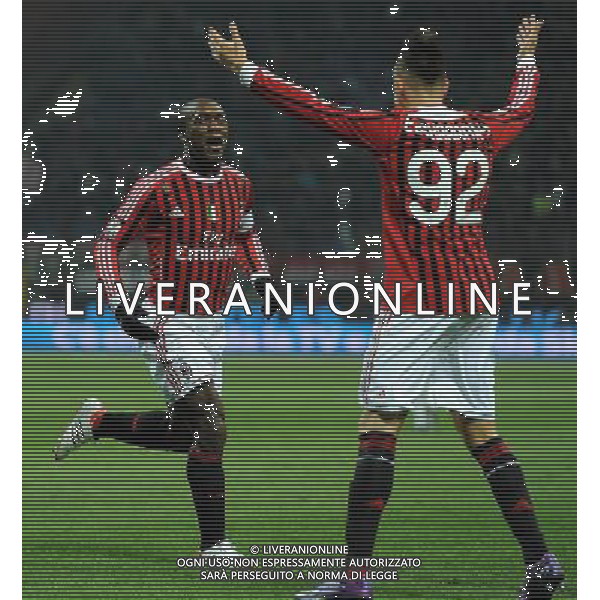 Coppa Italia TIM Cup 2011/2012 Quarti di Finale Milano - 26.01.2012 Milan-Lazio Nella Foto:Clarence Seedorf-Stephan El Shaarawy /Ph.Vitez-Ag. Aldo Liverani