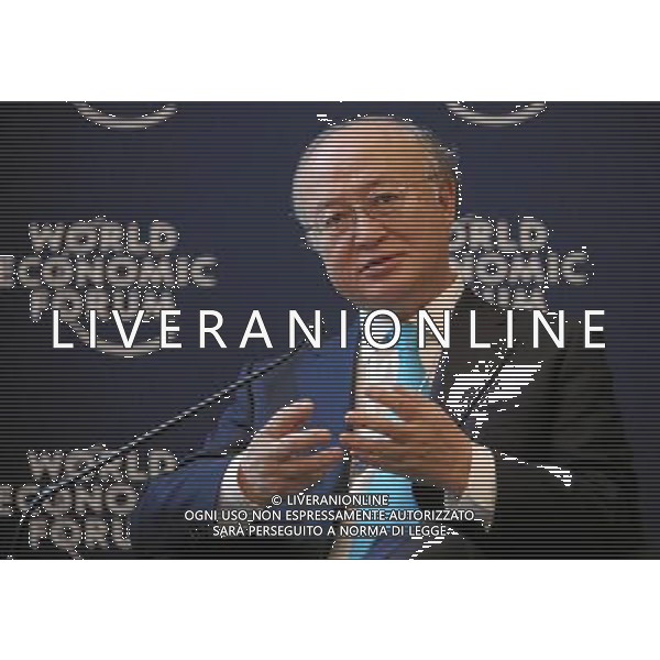 DAVOS/SWITZERLAND, 28JAN12 - Yukiya Amano, Director-General, International Atomic Energy Agency (IAEA), Vienna is captured during the session \'Global Energy Outlook\' at the Annual Meeting 2012 of the World Economic Forum at the congress centre in Davos, Switzerland, January 28, 2012. AG ALDO LIVERANI S A S ONLY ITALY