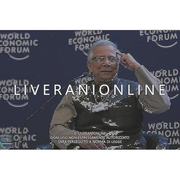 (120128) -- DAVOS, Jan. 28, 2012 () -- Muhammad Yunus, Chairman of Yunus Centre of Bangladesh, speaks during the session \'Social Innovation Models\' at the Annual Meeting 2012 of the World Economic Forum at the congress centre in Davos, Switzerland, Jan. 28, 2012. AG ALDO LIVERANI S A S ONLY ITALY