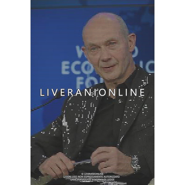 (120128) -- DAVOS, Jan. 28, 2012 () -- Pascal Lamy, Director-General of World Trade Organization (WTO), attends a session \'After Doha: The Future of Global Trade\' at the Annual Meeting 2012 of the World Economic Forum at the congress centre in Davos, Switzerland, Jan. 28, 2012. AG ALDO LIVERANI S A S ONLY ITALY
