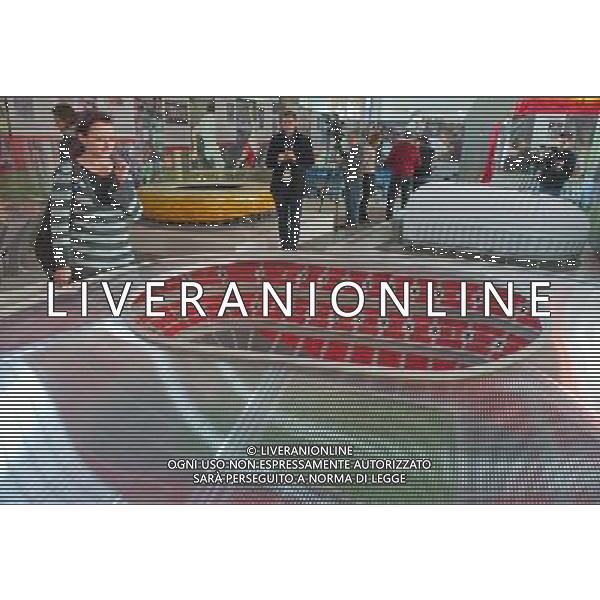 A miniature of the new Stadium in Donetsk is displayed during an exhibition \'European Championship. Miniatures Soccer Stadiums EURO 2012\' at the culture centre \'Manufaktura\' in Lodz, Poland, 30 January 2012. Eight miniatures of the stadiums UEFA EURO 2012 have been made in the scale 1:100. The European soccer championships will take place from 08 June to 01 July 2012 in Poland and Ukraine. Grzegorz Michalowski - PAP Photos/Photoshot - ag.aldo liverani sas italy only LODZ - miniatura del nuovo stadio di Donetsk nella mostra: \'miniatura degli stadi di calcio per Euro 2012 - Polonia/Ucraina\'