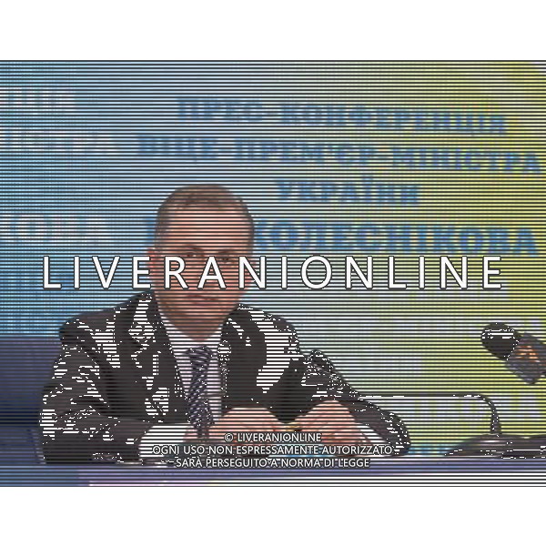 (120131) -- KIEV, Jan. 31, 2012 () -- Borys Kolesnikov, Vice Prime Minister of Ukraine, addresses a press conference about readiness of Ukraine to host Euro 2012 in Kiev, Ukraine, Jan. 31, 2012. Borys Kolesnikov said Ukrainian stadiums were ready to host Euro 2012 which will be held in Ukraine and Poland in June and July. (/Olga Tarnavskaya) - Xinhua/Photoshot - ag. aldo liverani sas italy only