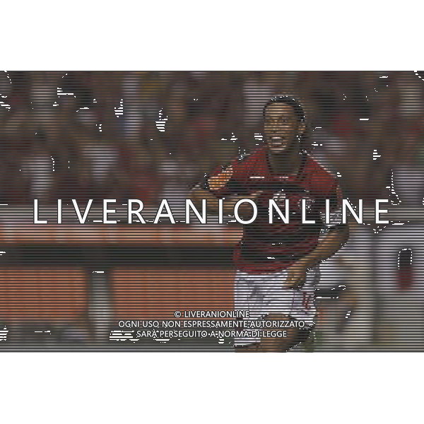  20120201: RIO DE JANEIRO, BRAZIL - Player Ronaldinho Gaucho celebrate goal during Flamengo vs Real Potosi match for Copa Libertadores PHOTO: CITYFILES - Newspix.pl - ag. aldo liverani sas italy only