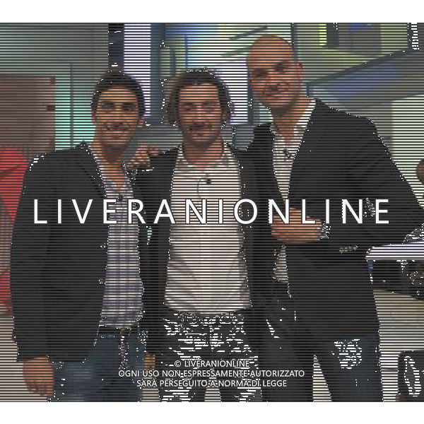 MILANO 5/2/2012 STUDI TELEVISI DI RAI 2 DI VIA MECENATE TRASMISSIONE TELEVISIVA: -QUELLI CHE IL CALCIO- NELLA FOTO FILIPPO MAGNINI, MAURIZIO FELUGO E STEFANO TEMPESTI FOTO ROMANO/AG ALDO LIVERANI