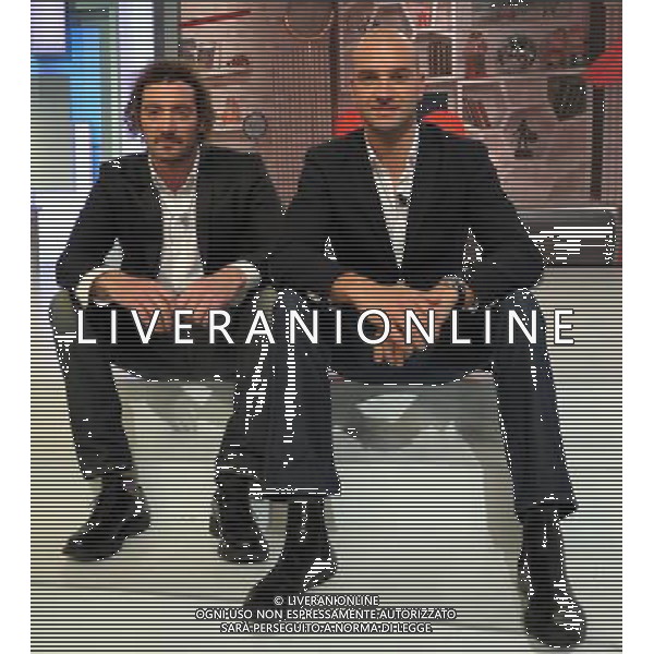 MILANO 5/2/2012 STUDI TELEVISI DI RAI 2 DI VIA MECENATE TRASMISSIONE TELEVISIVA: -QUELLI CHE IL CALCIO- NELLA FOTO MAURIZIO FELUGO E STEFANO TEMPESTI FOTO ROMANO/AG ALDO LIVERANI