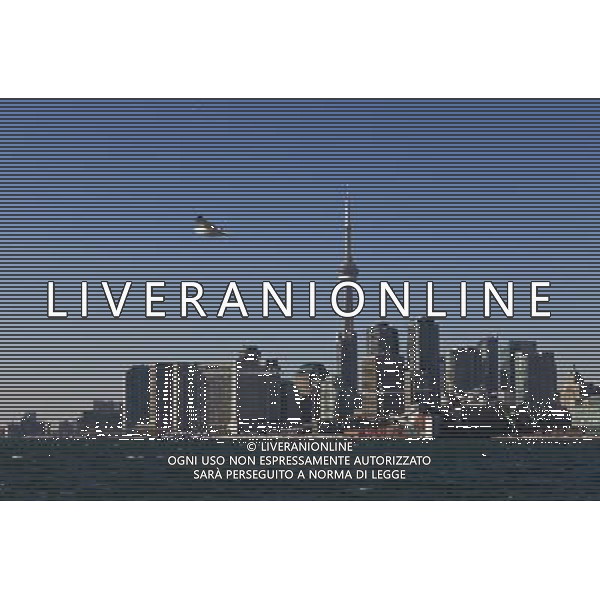 (120207) -- TORONTO, Feb. 7, 2012 () -- A bird flies over a lake thawed out in Toronto, Canada, on Feb. 6, 2012. The nation has seen a period of high temperature this winter, reported by the Department of Environment of Canada recently. (/Zou Zheng) (lc) ©photoshot/AG ALDO LIVERANI SAS - ITALY ONLY