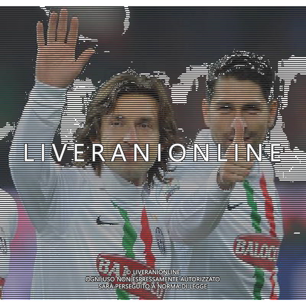 Coppa Italia TIM Cup 2011/2012 Semifinale Andata Milano - 08.02.2012 Milan-Juventus Nella Foto:pirlo andrea e marco borriello /Ph.Vitez-Ag. Aldo Liverani