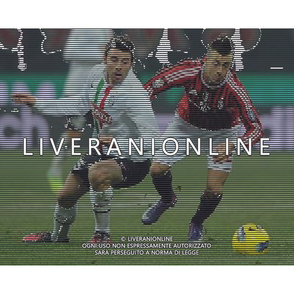 Coppa Italia TIM Cup 2011/2012 Semifinale Andata Milano - 08.02.2012 Milan-Juventus Nella Foto:barzagli el shaarawy /Ph.Vitez-Ag. Aldo Liverani