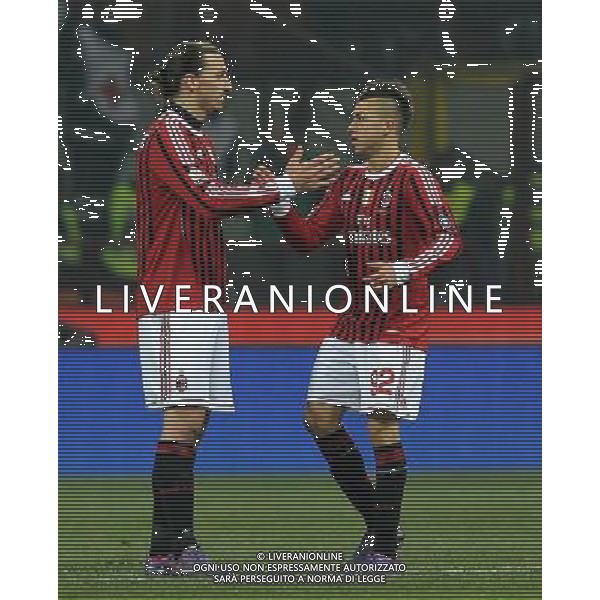 Coppa Italia TIM Cup 2011/2012 Semifinale Andata Milano - 08.02.2012 Milan-Juventus Nella Foto:el shaarawy esulta con ibrahimovic /Ph.Vitez-Ag. Aldo Liverani