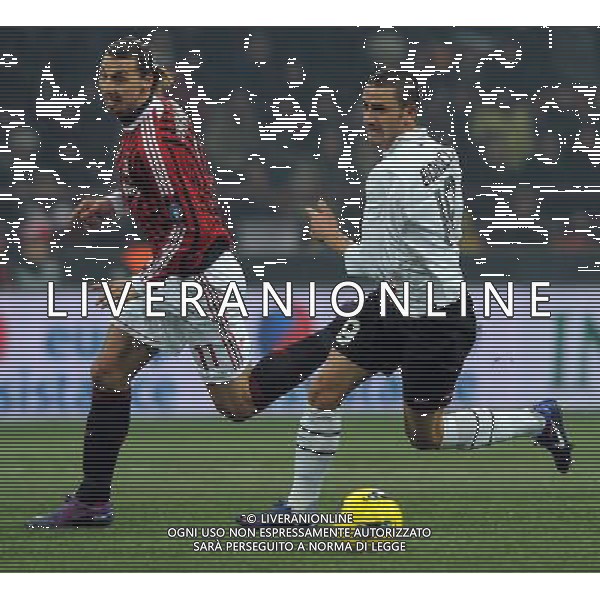 Coppa Italia TIM Cup 2011/2012 Semifinale Andata Milano - 08.02.2012 Milan-Juventus Nella Foto:Leonardo Bonucci-Zlatan Ibrahimovic /Ph.Vitez-Ag. Aldo Liverani