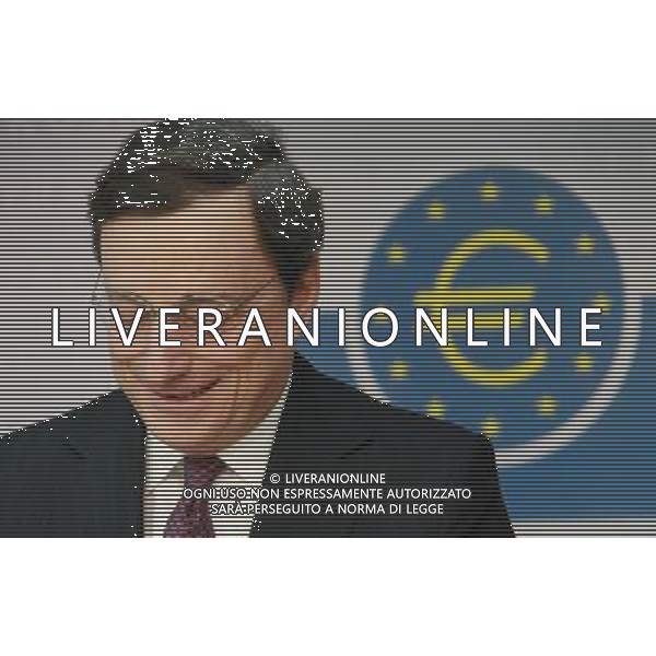 (120209) -- FRANKFURT, Feb. 9, 2012 () -- European Central Bank (ECB) President Mario Draghi attends a press conference in Frankfurt, Germany, on Feb. 9, 2012. The Frankfurt-based European Central Bank (ECB) on Thursday decided to keep its benchmark refinancing rate unchanged pending a major refinancing operation. (/Shen Zhengning) (nxl) ©PHOTOSHOT/AG ALDO LIVEWRANI SAS - ITALY ONLY