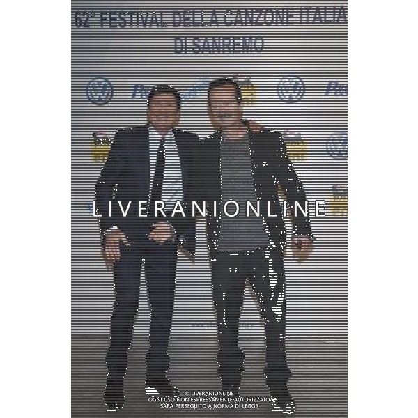 CONFERENZA STAMPA DEL 62mo FESTIVAL DELLA CANZONE DI SANREMO 2012 nella foto: Gianni MORANDI - Rocco PAPALEO © Aldo Gazzaniga - ag. aldo liverani sas