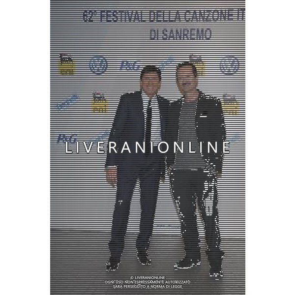 CONFERENZA STAMPA DEL 62mo FESTIVAL DELLA CANZONE DI SANREMO 2012 nella foto: Gianni MORANDI - Rocco PAPALEO © Aldo Gazzaniga - ag. aldo liverani sas