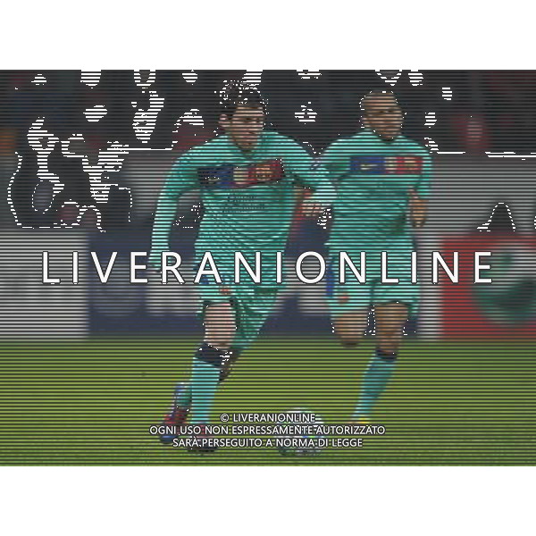 firo FuÃŸball,Fussball, 14.02.2012 Champions League Achtelfinale Hinspiel 2011/2012 Bayer Leverkusen - FC Barcelona 1:3 Lionel Messi , Einzelaktion $worldrightsEs gelten unsere AGB, einsehbar auf www.firosportphoto.de copyright by firo sportphoto: Coesfelder Str.207 48249 DÃ¼lmen www.firosportphoto.de mail@firosportphoto.de (V o l k s b a n k B o c h u m - W i t t e n ) BLZ.: 430 601 29 Kt. Nr.: 341 117 100 Tel:Â  02594 - 9916004 Fax:Â 02594 - 9916005 Champions League, Bayer Leverkusen Barcellona 1-3 ©AG ALDO LIVERANI SAS - ITALY ONLY *** Local Caption *** .