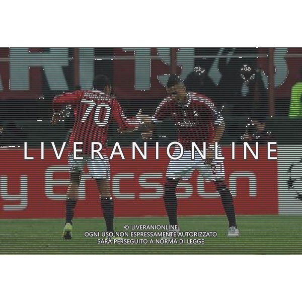 UEFA Champions League 2011/2012 Ottavi di Finale Andata Milano - 15.02.2012 Milan-Arsenal Nella Foto:esultanza dopo il gol di robinho con boateng /Ph.Vitez-Ag. Aldo Liverani