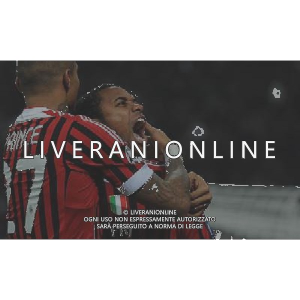 UEFA Champions League 2011/2012 Ottavi di Finale Andata Milano - 15.02.2012 Milan-Arsenal Nella Foto:robinho esulta secondo gol con boateng /Ph.Vitez-Ag. Aldo Liverani