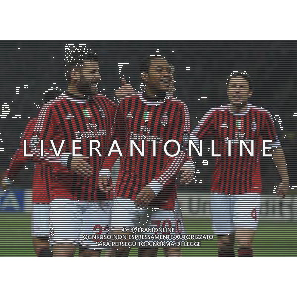 UEFA Champions League 2011/2012 Ottavi di Finale Andata Milano - 15.02.2012 Milan-Arsenal Nella Foto:robinho esulta secondo gol /Ph.Vitez-Ag. Aldo Liverani