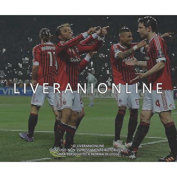 UEFA Champions League 2011/2012 Ottavi di Finale Andata Milano - 15.02.2012 Milan-Arsenal Nella Foto:robinho esulta secondo gol /Ph.Vitez-Ag. Aldo Liverani