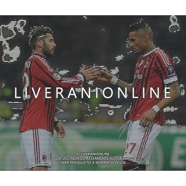UEFA Champions League 2011/2012 Ottavi di Finale Andata Milano - 15.02.2012 Milan-Arsenal Nella Foto:boateng prince e antonio nocerino /Ph.Vitez-Ag. Aldo Liverani