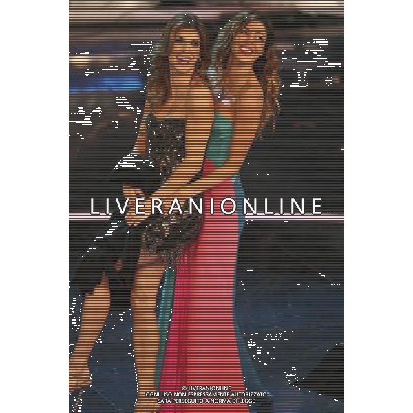 SANREMO: 62mo FESTIVAL DELLA CANZONE ITALIANA - SECONDA SERATA 15/02/2012 NELLA FOTO BELEN RODRIGUEZ E ELISABETTA CANALIS ©GAZZANIGA/AGENZIA ALDO LIVERANI SAS